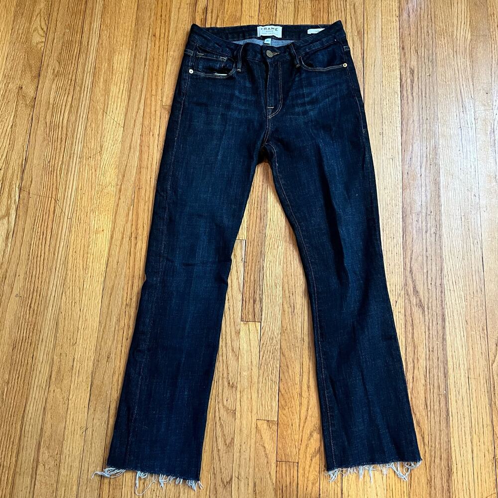 Frame Jeans Womens 25 Le Boot Dark Raw Hem Crop